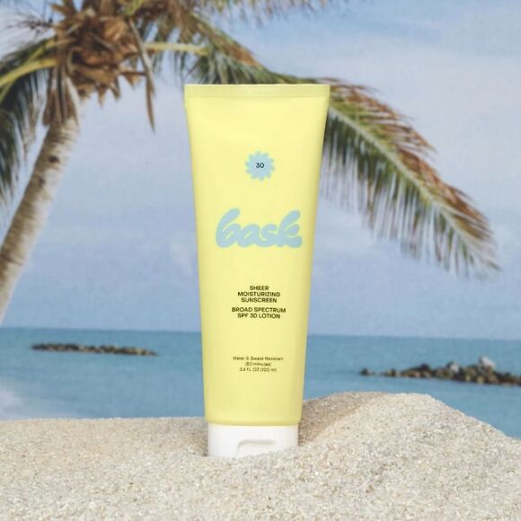 Bask Vegan Broad Spectrum Sheer Moisturizing Sunscreen SPF 30 Lotion 3.4 oz NWT - Picture 2 of 13